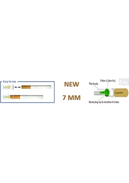 Slender Sigara Filtresi Tar Katran Süzer 7Mm Uyumlu 250 Adet 1 Paket