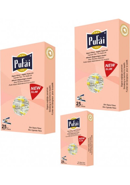 Slim Sigara Filtresi Katran Tutucu Ağızlık 5Mm 6Mm Uyumlu 75 Adet 3 Kutu Rose