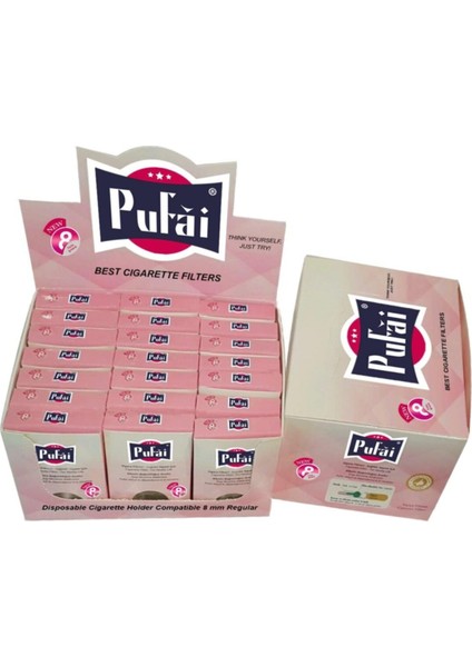 Sigara Filtresi Katran Süzen 8Mm Normal Boy Uyumlu Ağızık 420 Adet 21 Kutu Pembe