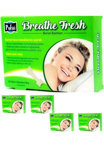 Breathe Fresh Burun Bandı Standart Boy 55 Mm 16 Mm 50 Adet 5 Kutu