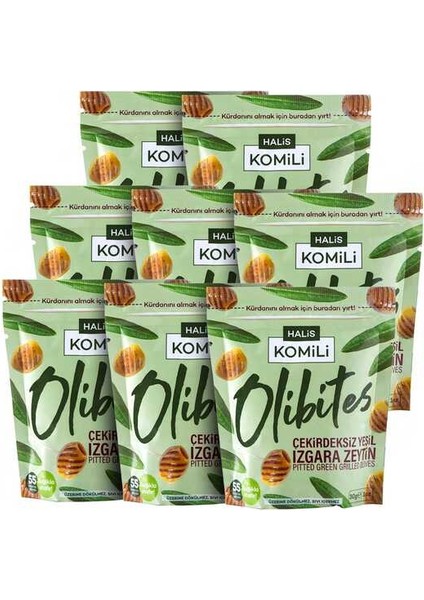 Olibites Çekirdeksiz Izgara Yeşil Zeytin 8 x 30 gr
