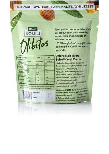 Olibites Çekirdeksiz Izgara Yeşil Zeytin 8 x 30 gr