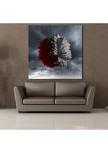Kırmızı Beyaz 80X80CM