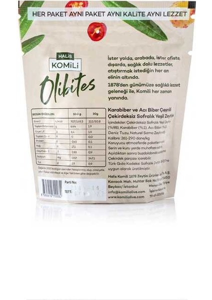Olibites Acılı Karabiberli Çekirdeksiz Yeşil Zeytin 8 x 30 gr