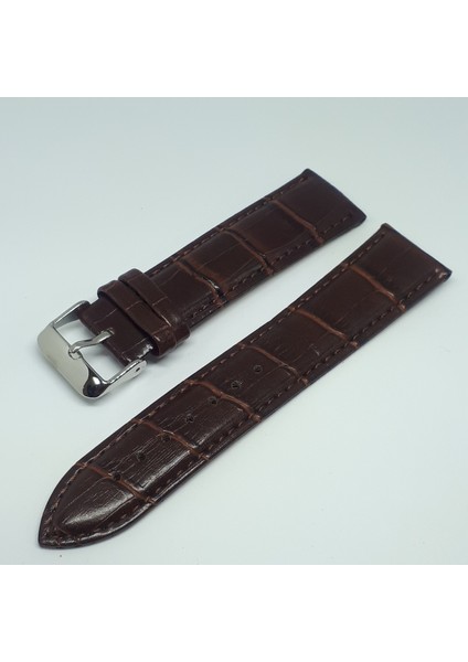 Atasaat Kahverengi Croco Suni Deri Saat Kordonu 24 mm