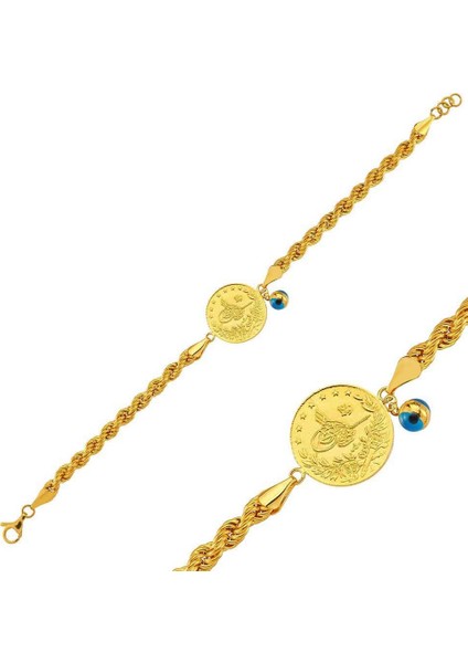 22 Ayar Halat Zincir Reşat Yarımlı Bileklik