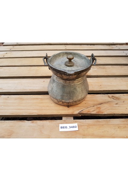Eski Bakır Kapaklı Yoğurt Helkesi 1,5 Litre BEG_3482
