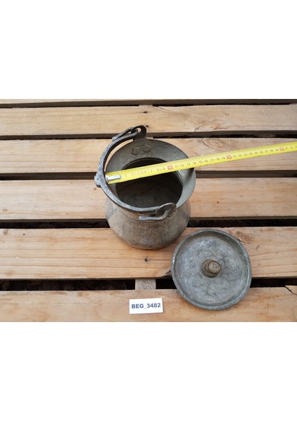 Eski Bakır Kapaklı Yoğurt Helkesi 1,5 Litre BEG_3482
