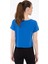 Kadın Saks Crop Top Tişört 50243096-VR045 4