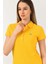 SHAVER Sarı Polo Yaka Nakışlı Kadın Tshirt 2