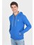 HILGARD Mavi Kapüşonlu ve Fermuarlı Baskılı Standard Fit Erkek Sweatshirt 4