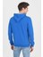 HILGARD Mavi Kapüşonlu ve Fermuarlı Baskılı Standard Fit Erkek Sweatshirt 5