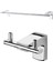 Premium Ikili Bornoz Askılık + Uzun Havluluk 47 cm Ikili Banyo Aksesuar Seti 1