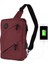 Smart Bag Usb'li Çapraz Göğüs Çantası 1504 Bordo 1
