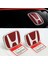 Honda Civic Fk7 Panjur ve Bagaj Logosu Arması Kırmızı Takım 2li Set 2016+ 1