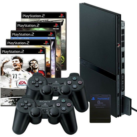 Sony Playstation 2 Kutusunda Yenilenmiş + 2 Oyun Kollu + M.kart