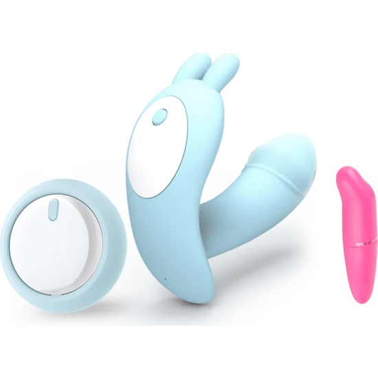 Bonilove Giyilebilen 10 Modlu Titreşimli G-Spot Klitoris ve  Vibratör+Mini Vibratör