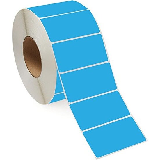 On Roll Paper 60X40 Mavi Renkli Termal Barkod Etiketi 1000'LI Sarım 10 Rulo Toplam: 10.000 Adet