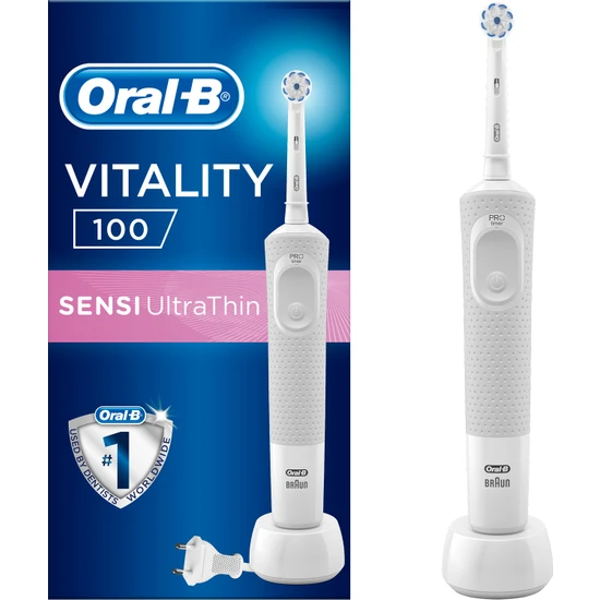 Oral-B D100 Vitality Sensi Ultra Thin Şarjlı Diş Fırçası - Beyaz