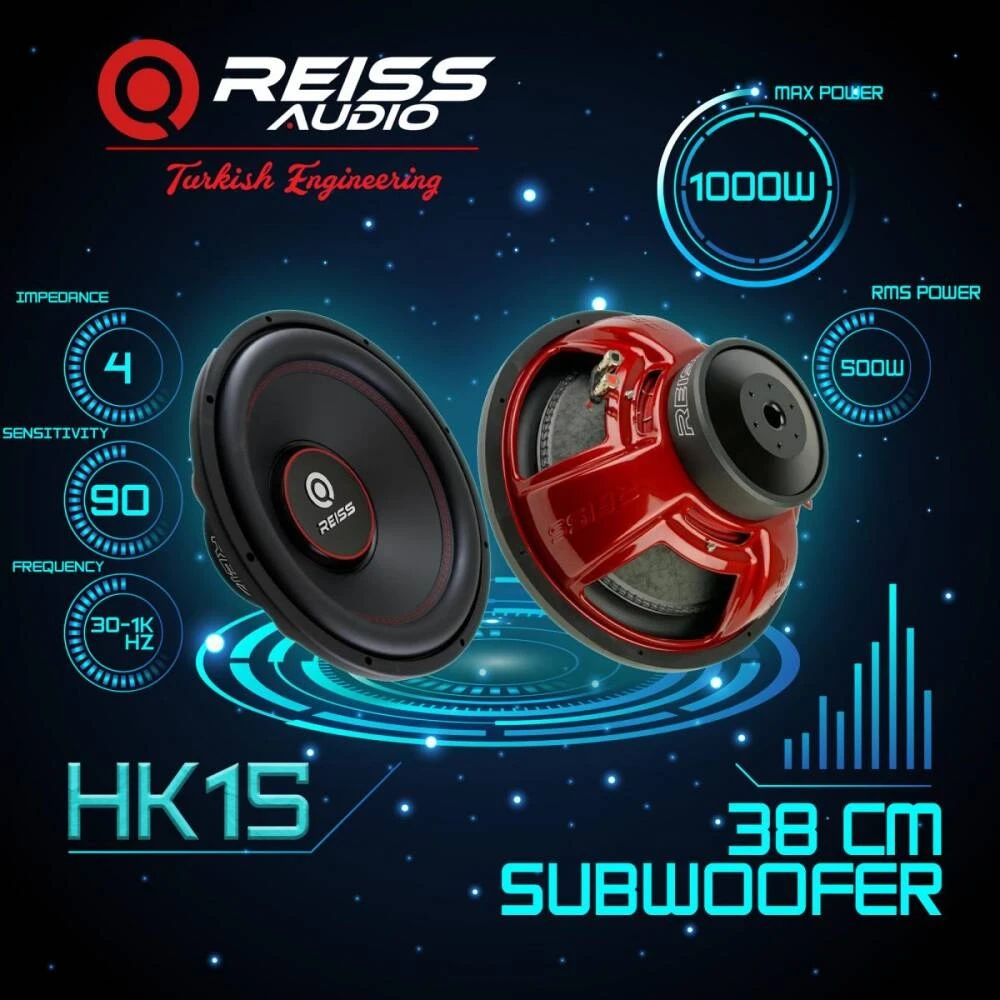 Resim Reiss HK15.D4 600RMS 38CM Spl Bass 