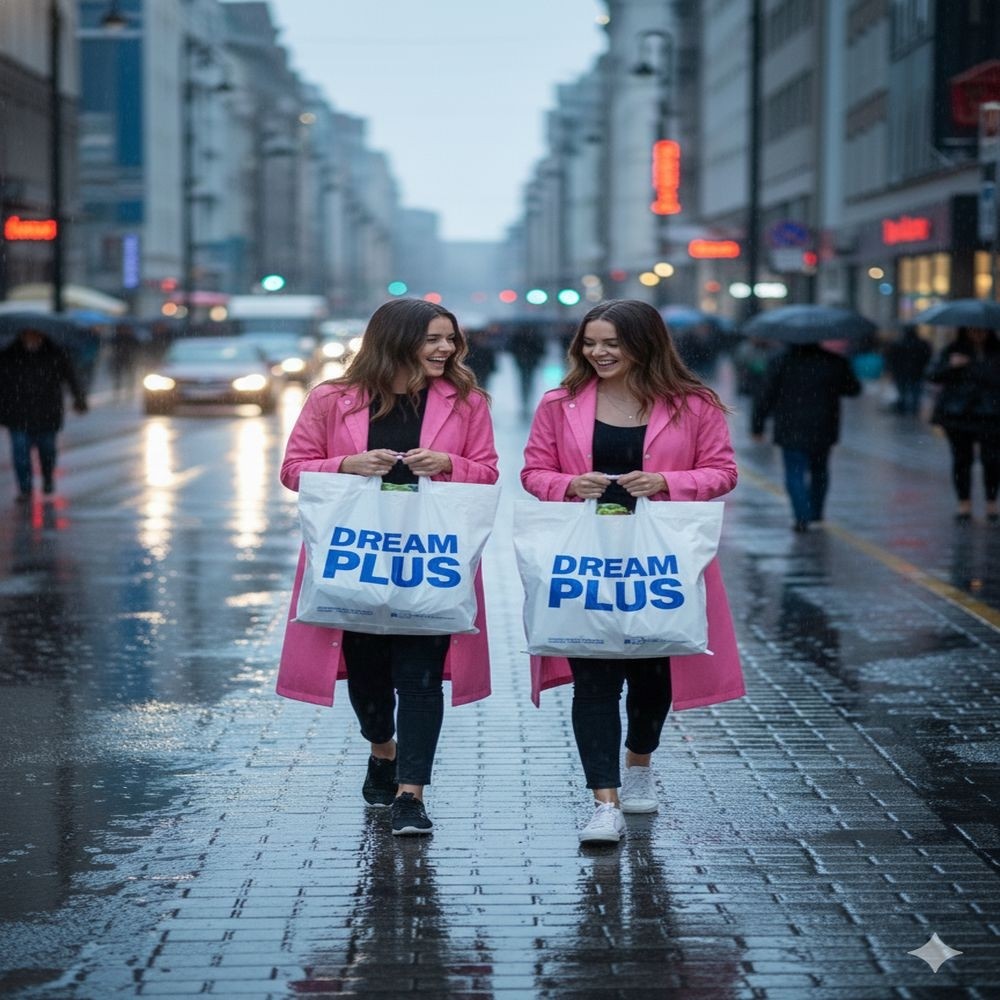 Dream Plus Unisex Su Geçirmez Şık Kıyafet Üstü Yağmurluk Pembe görsel 3