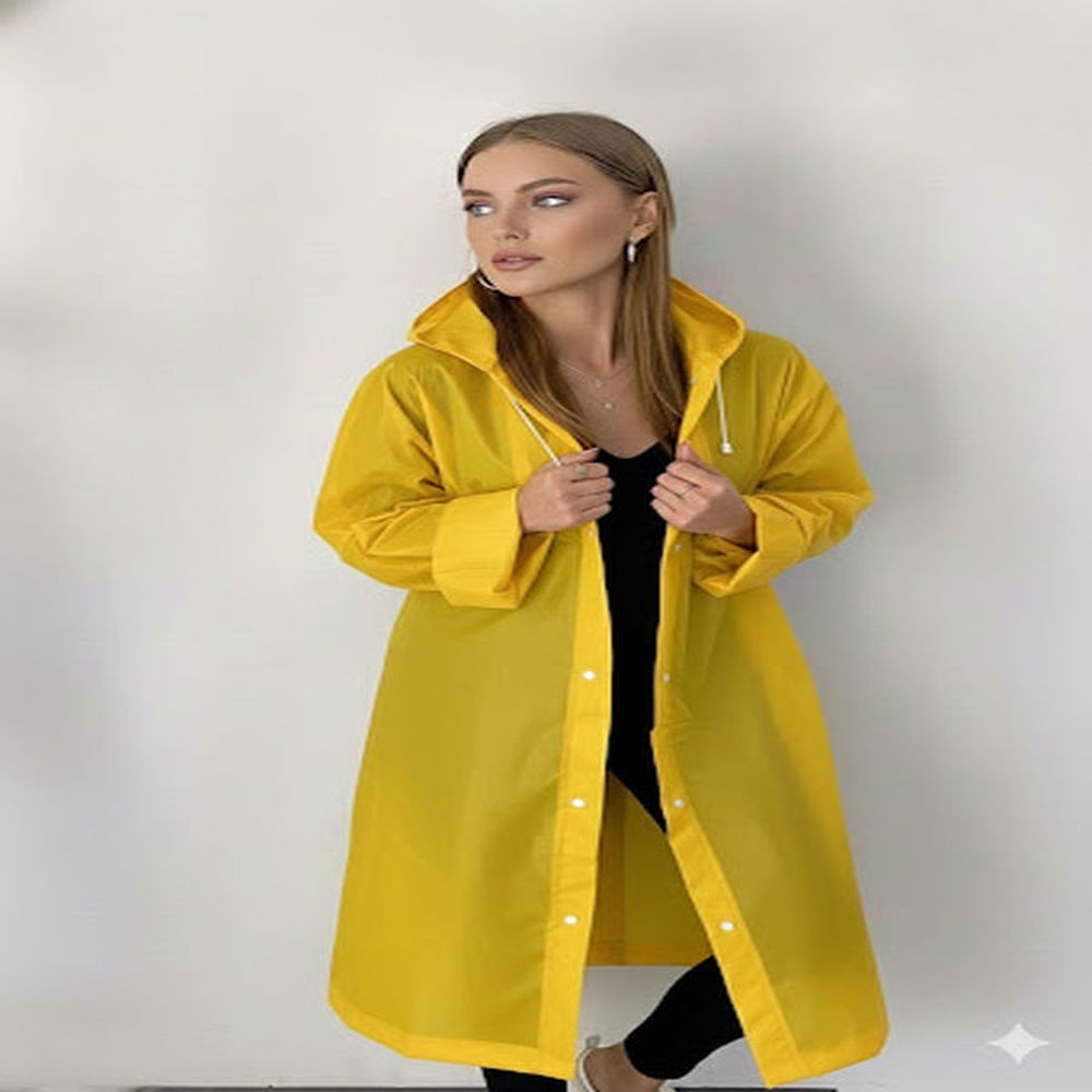 Dream Plus Su Geçirmez Şık Kıyafet Üstü Yağmurluk Sarı görsel 2