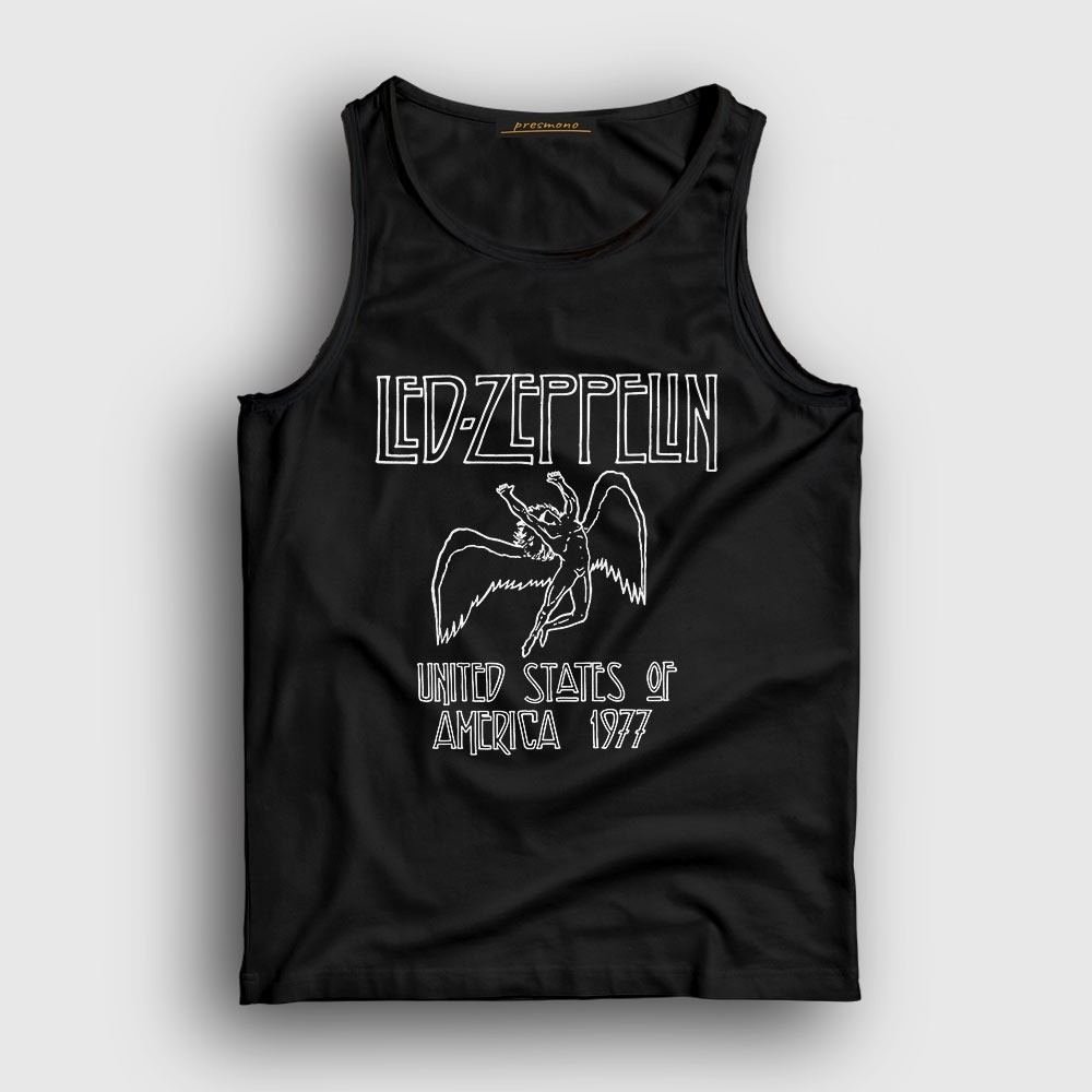 Presmono Unisex Beyaz Logo Led Zeppelin Atlet