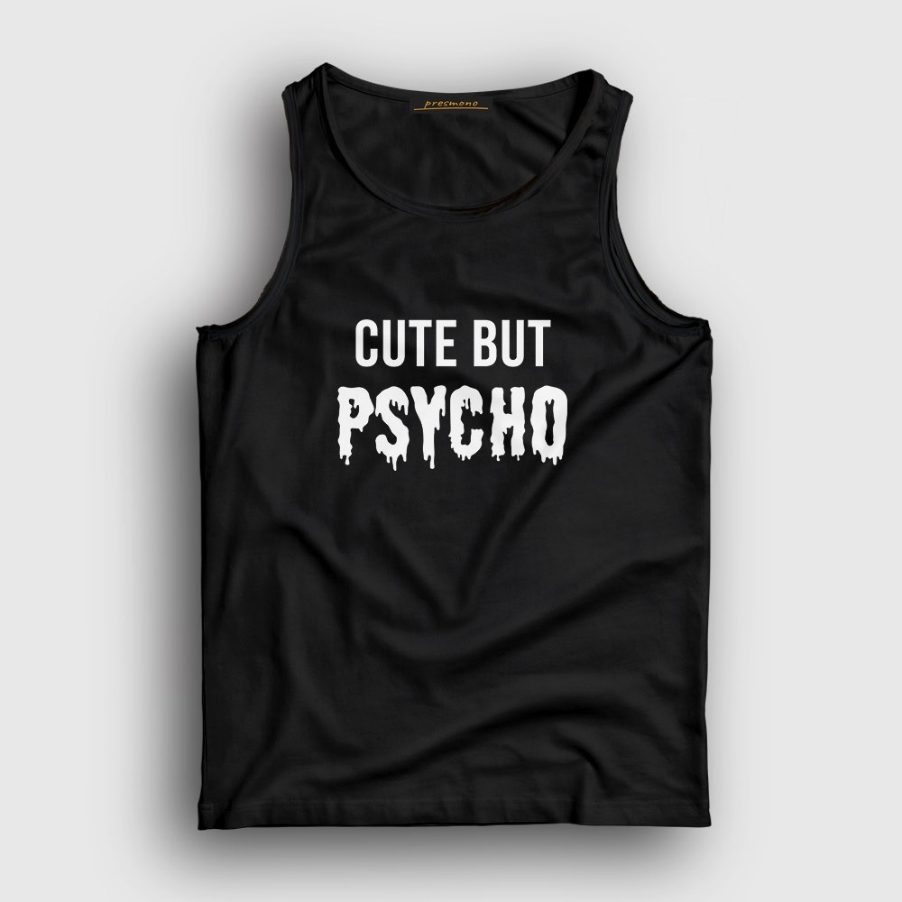Presmono Unisex Kırmızı Cute But Psycho Atlet görsel 2