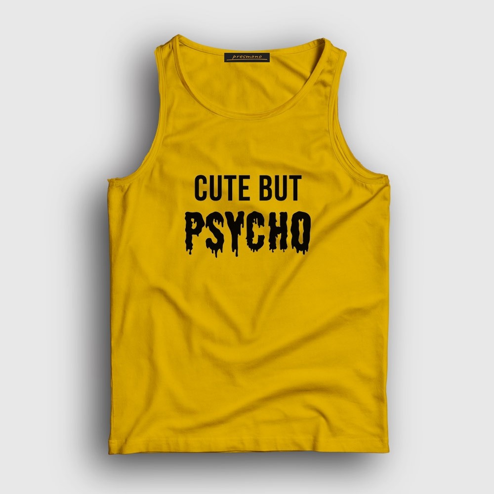 Presmono Unisex Kırmızı Cute But Psycho Atlet görsel 5