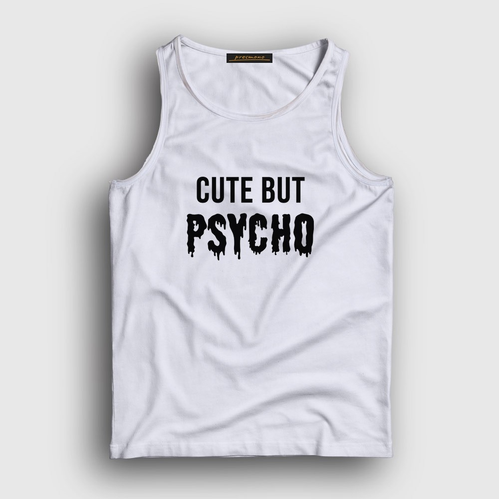 Presmono Unisex Kırmızı Cute But Psycho Atlet görsel 3