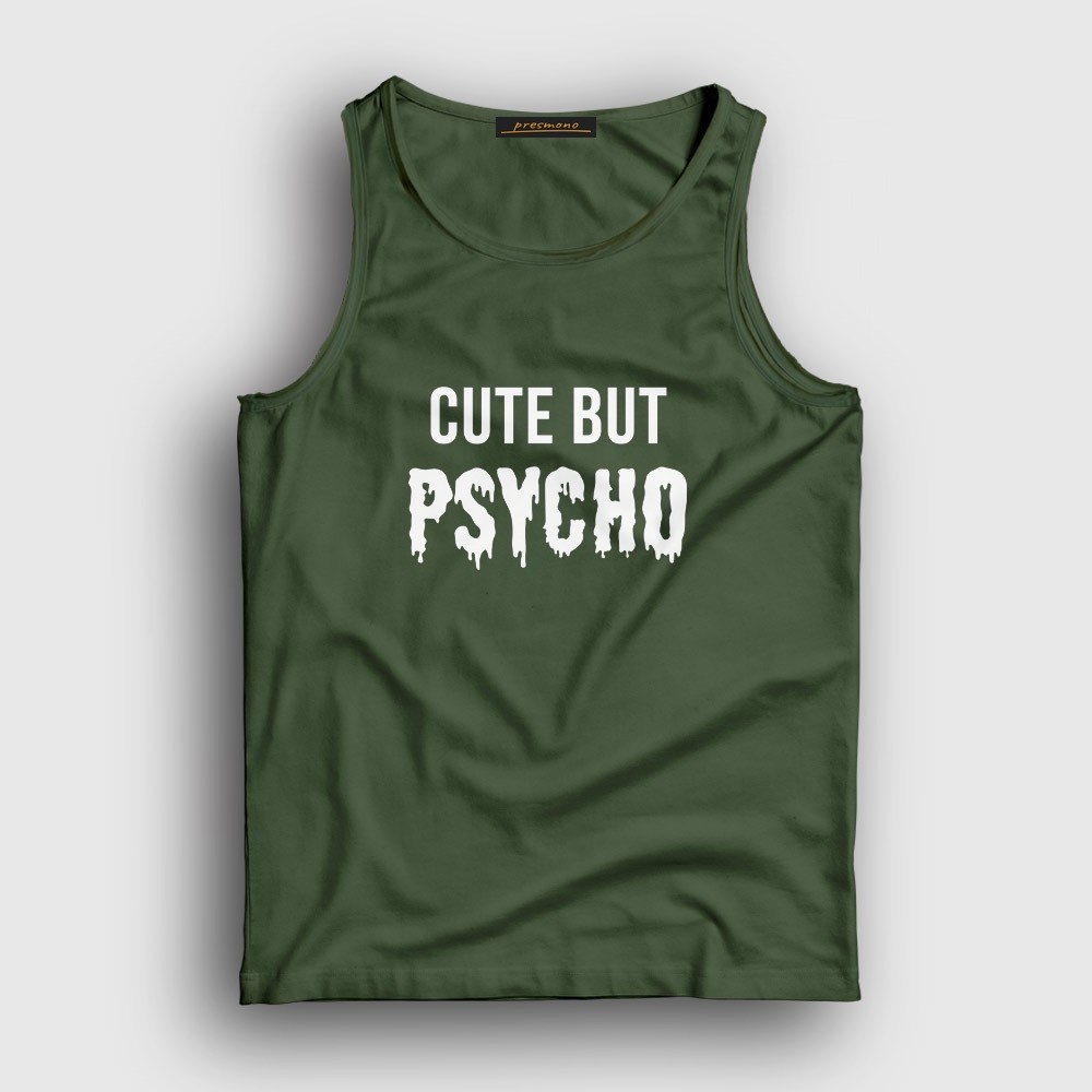 Presmono Unisex Kırmızı Cute But Psycho Atlet görsel 4