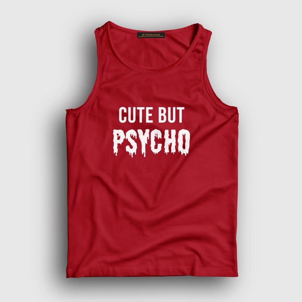 Presmono Unisex Kırmızı Cute But Psycho Atlet