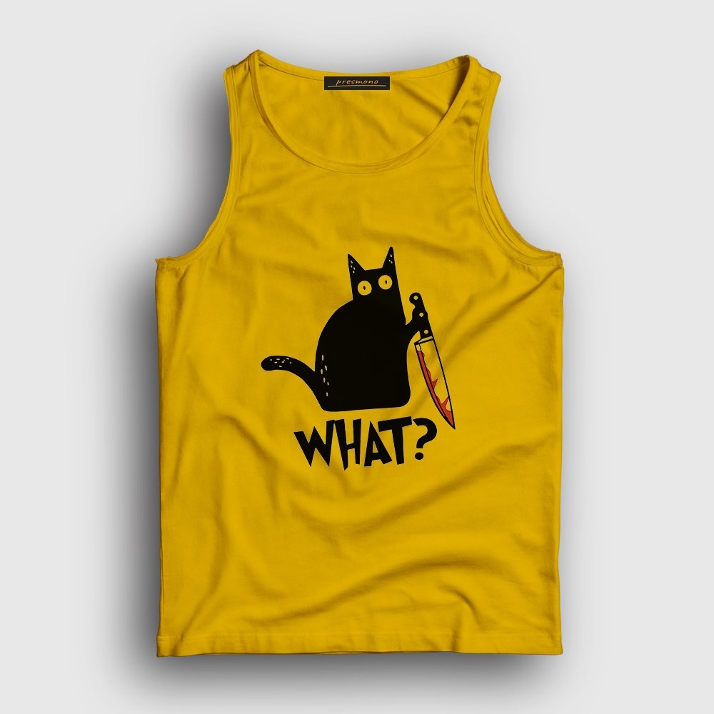 Presmono Unisex Beyaz What Cat Kedi Atlet görsel 3