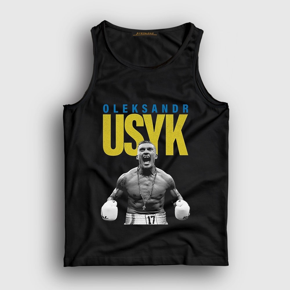 Presmono Unisex Siyah Poster Boks Boxing Oleksandr Usyk Atlet