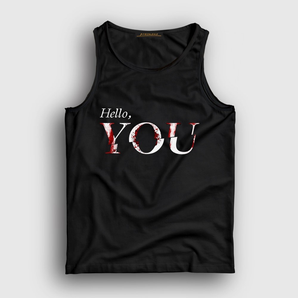 Presmono Unisex Siyah Hello You Dizi You Atlet