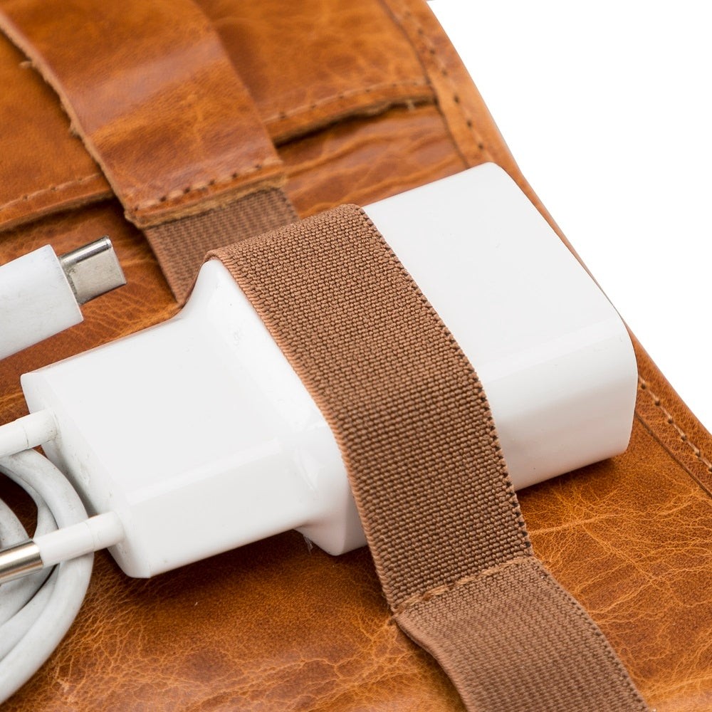 BloominBag Torino Tech Roll Sandy Mocca Hakiki Deri Kablo & Şarj Düzenleyici görsel 6