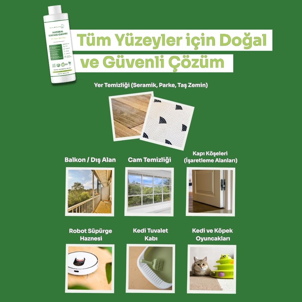 Die Grup Organik Elma SIRKELI%100 Doğal Çok Amaçlı Yüzey Temizleyici, Vegan, Çevre Dostu (500 Ml) görsel 4