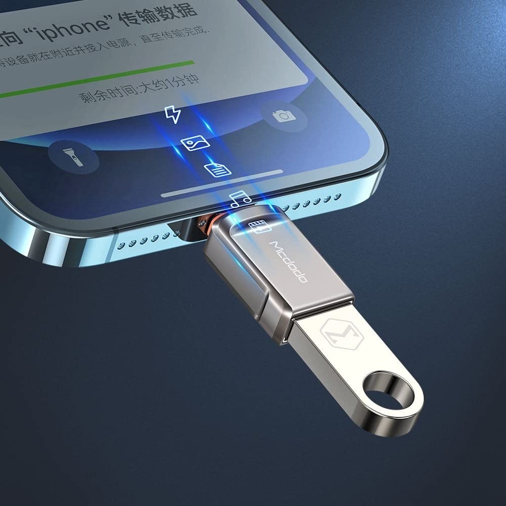 Die Grup Mcdodo Usb-A 3.0 To Lightning Otg Convertor, Gri görsel 2