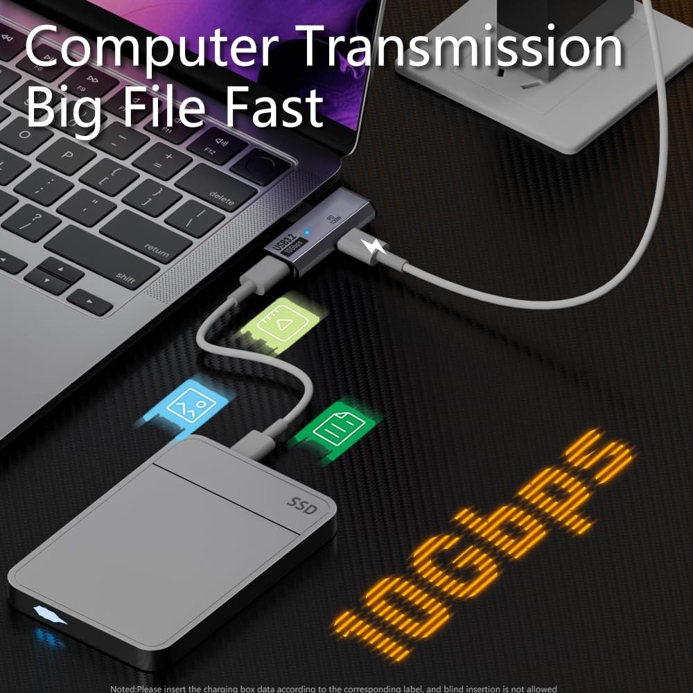 Aesco Livx Type C To 2 Usb3.2 100W 10GBPS Veri Aktarımı Kulaklık Müzik Dinleme Dönüştürücü Çevirici Otgcc görsel 3