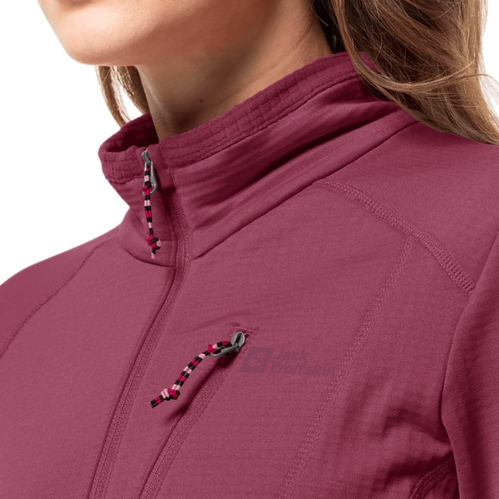 Die Grup Jack Wolfskın Kolbenberg Hooded Fz W Kadın Polar Ceket, Sangria Red, Xs görsel 4