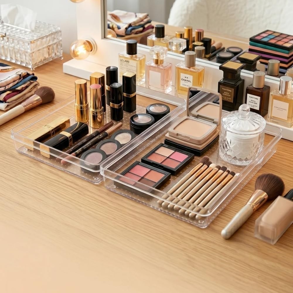 Özkaya Store Modüler Organizer Set Çekmece Içi Dolap Içi Düzenleyici Organizer Kristal (2'li Set) görsel 3
