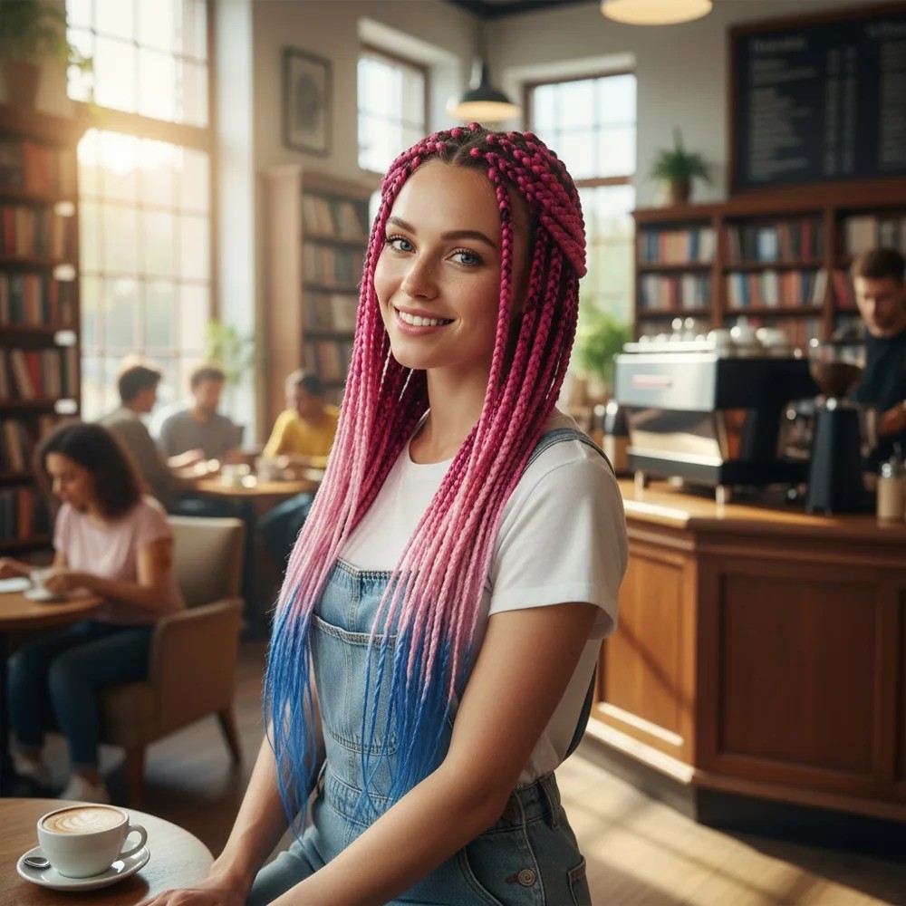 Uravas Store Afrika Örgüsü ve Rasta Için Sen Ombreli / Koyu Pembe / Açık Pembe / Mi