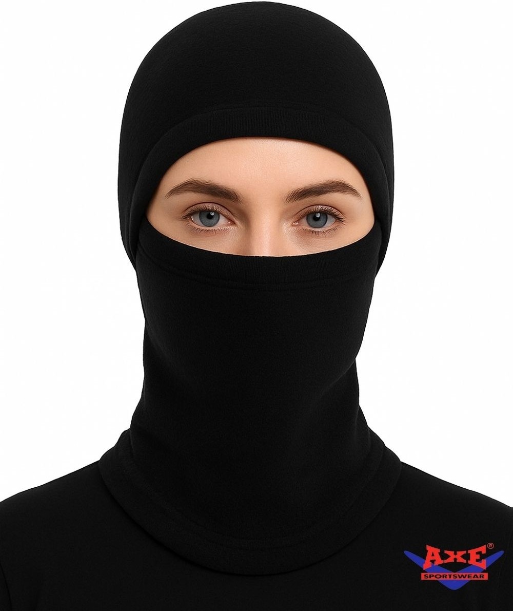 Axe Sportswear Siyah Unisex Kışlık Termal Polar Kar Maskesi Balaclava Kayak Motorsiklet Motorcu Kask Bere görsel 3