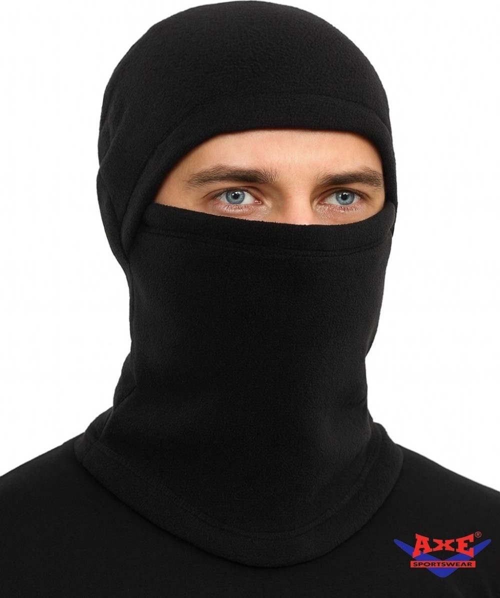 Axe Sportswear Siyah Unisex Kışlık Termal Polar Kar Maskesi Balaclava Kayak Motorsiklet Motorcu Kask Bere görsel 2