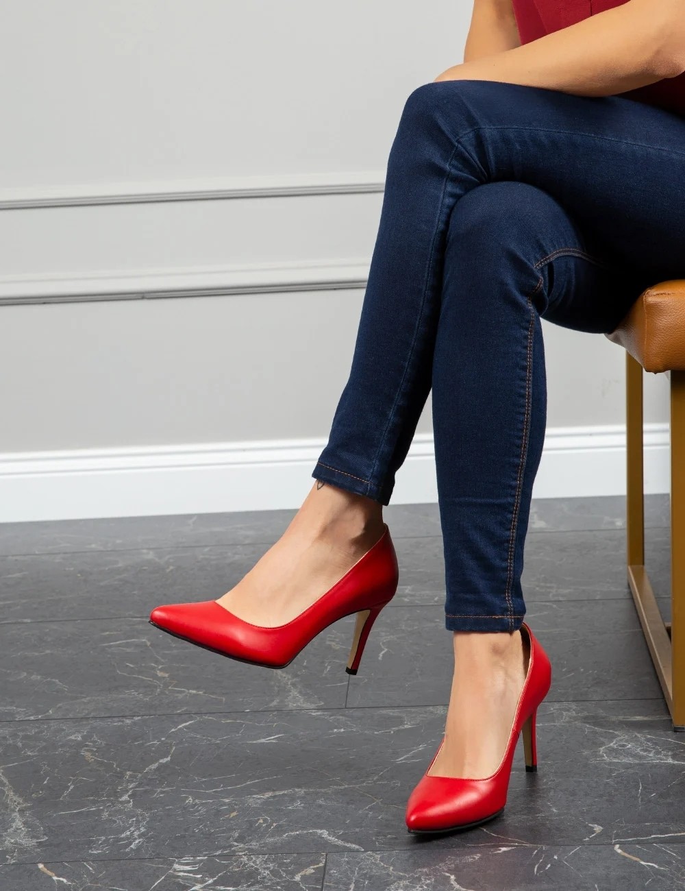 Nish Exclusive 4292 Kadın Hakiki Deri Klasik Stiletto