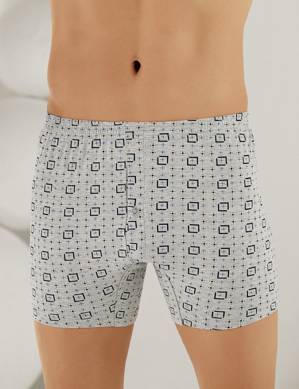 Şahinler Penye Düğmeli Boxer Siyah ME010 Erkek L Beden %100 Pamuklu Konforlu Tasarım
