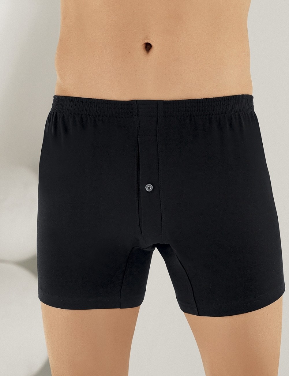 Şahinler Penye Düğmeli Boxer Siyah ME010 Erkek L Beden %100 Pamuklu Konforlu Tasarım