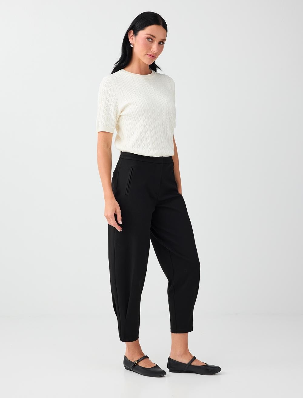 Jimmy Key Siyah Pens Detaylı Loose Fit Pantolon görsel 5