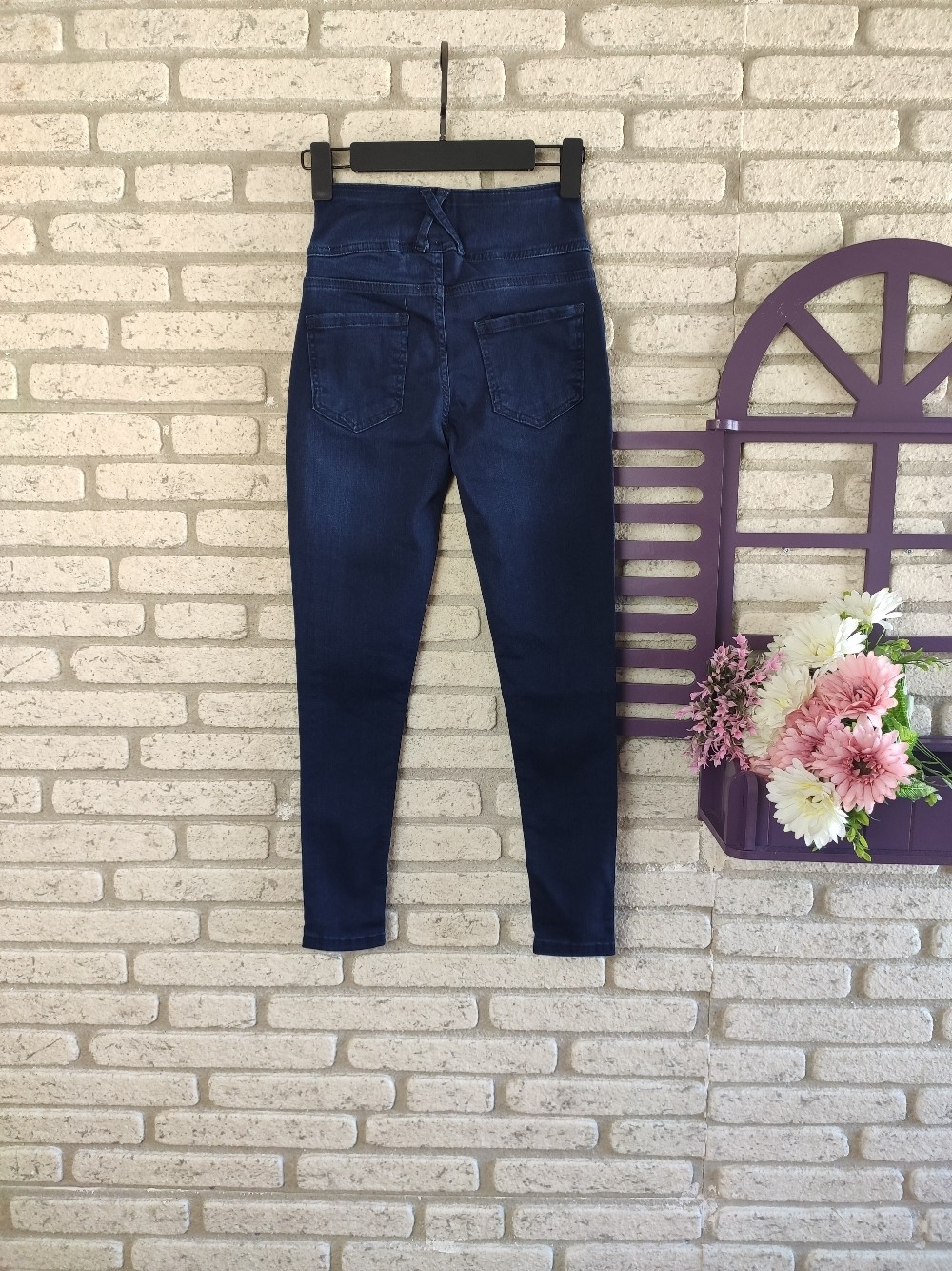 Aesco Yüksek Bel Likralı Jean Pantolon 90 cm görsel 4