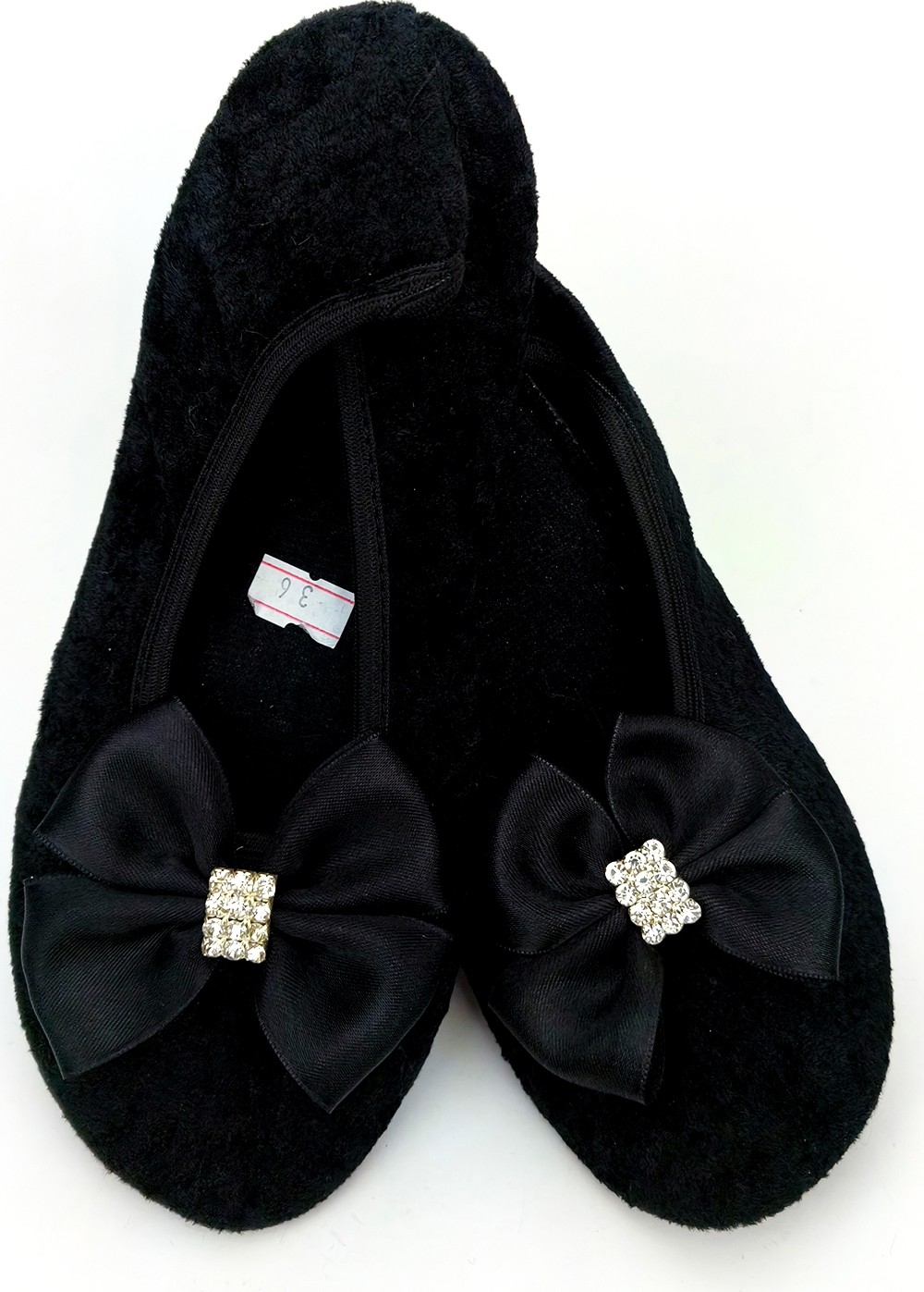 Ceyda Shoes Şık Kadife Ev,hac Tavaf Umre , Hediye, Günlük Babet, Panduf, Patik, Şık Kurdele Detaylı Gösteri Pisi Pisi görsel 5